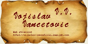 Vojislav Vančetović vizit kartica
